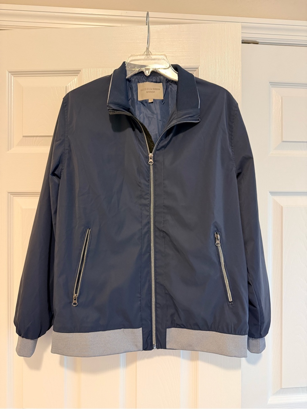 Hudson & Barrow Navy Bomber Jacket